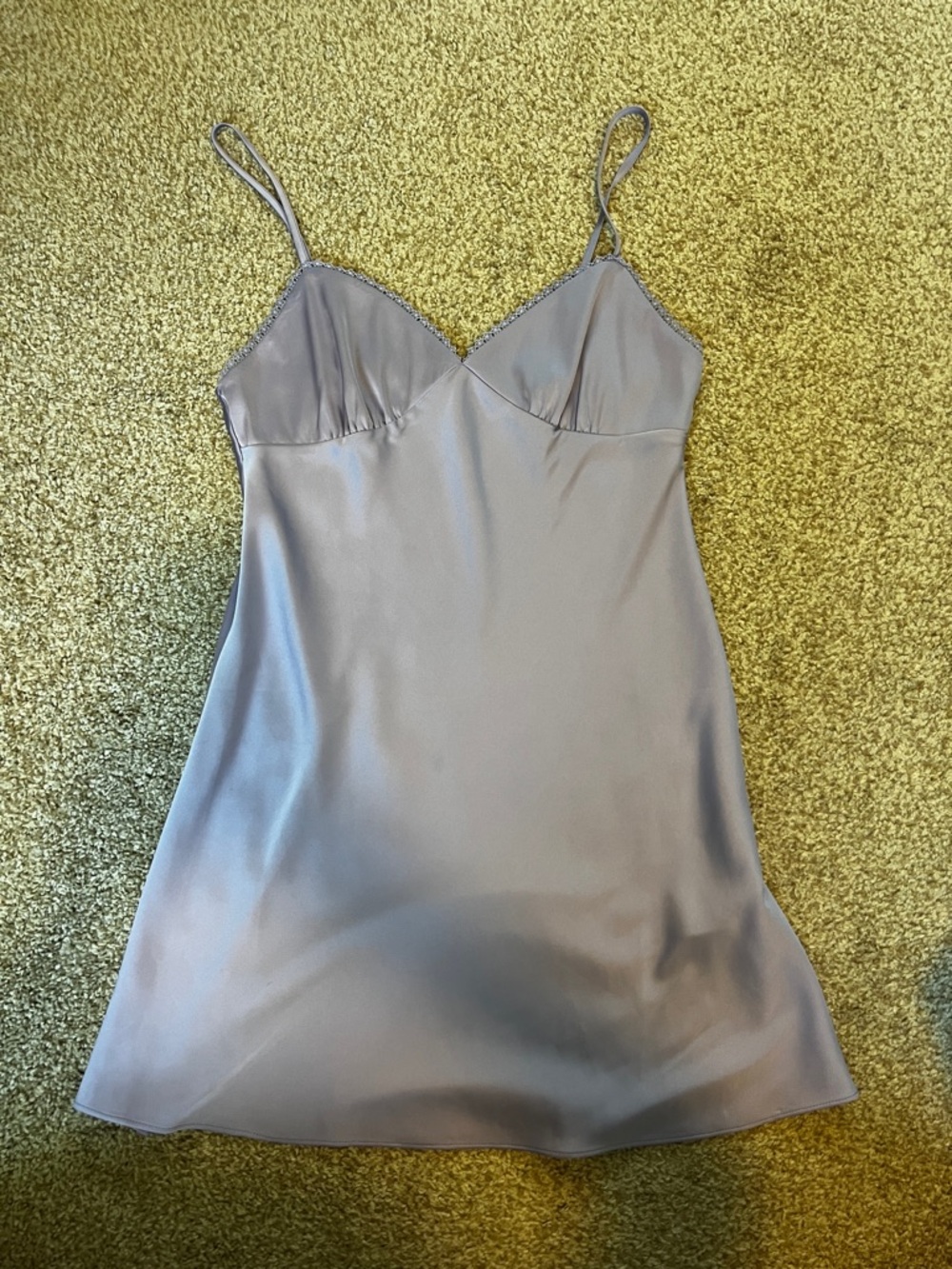Aritzia Lavender Satin Slip Dress with Spaghetti Straps
